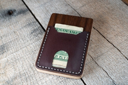 TreeShell Wood & Leather Wallet with Cash Pocket