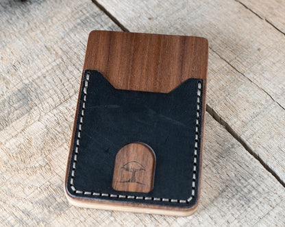 TreeShell Wood & Leather Wallet with Cash Pocket