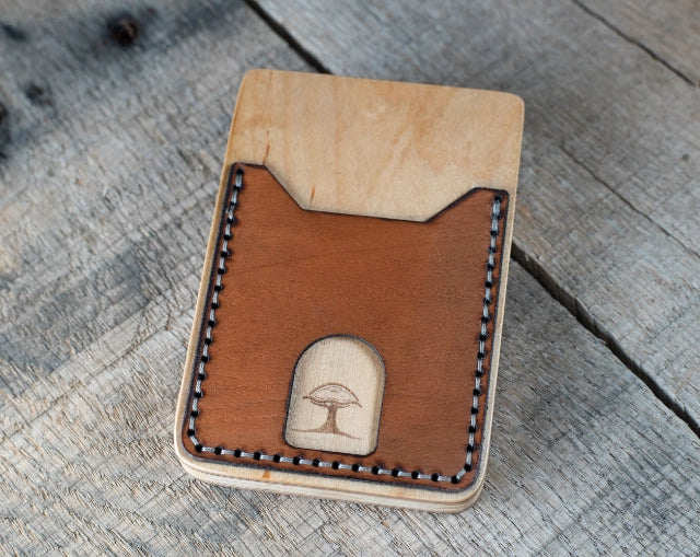 TreeShell Wood & Leather Wallet with Cash Pocket