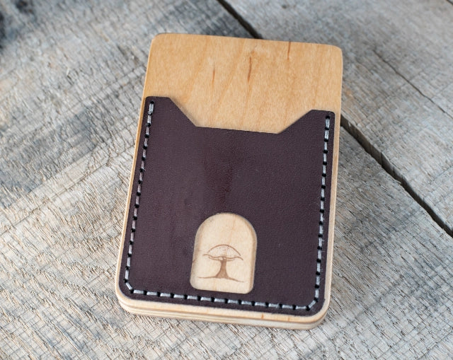 TreeShell Wood & Leather Wallet with Cash Pocket