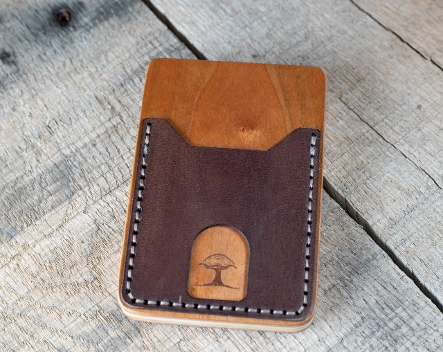 TreeShell Wood & Leather Wallet with Cash Pocket